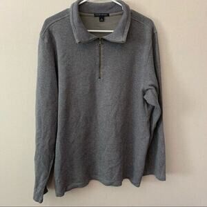 Banana Republic Gray Quarter Zip Cotton Pull Over Sweater MENS SIZE XL